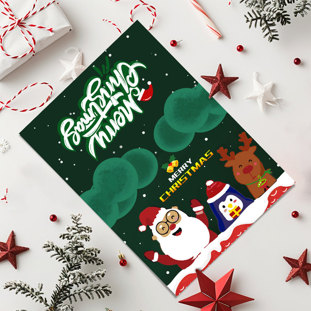 6 Kerstkaarten Schilderen op Nummers | Kerstman, Pinguïn en Rendier