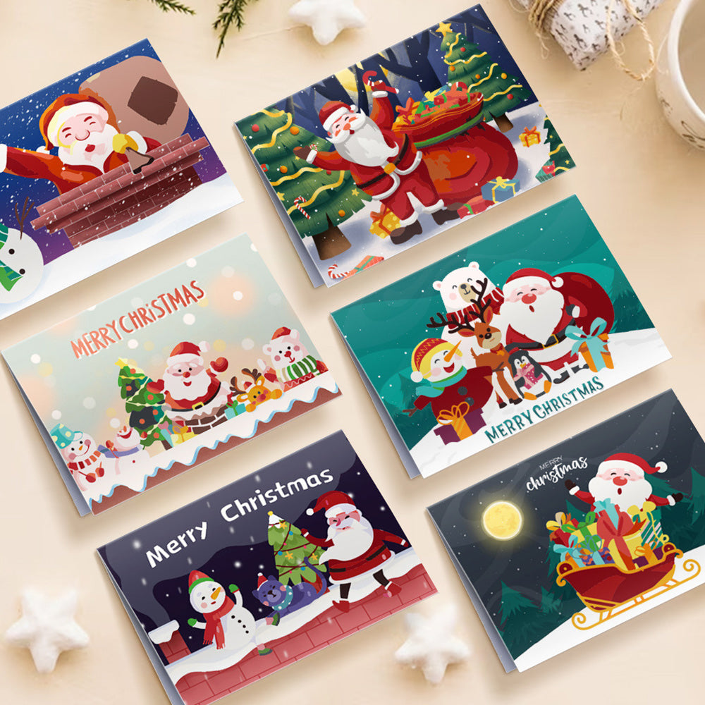 6 Kerstkaarten Schilderen op Nummers | Vrolijk Kerstfeest