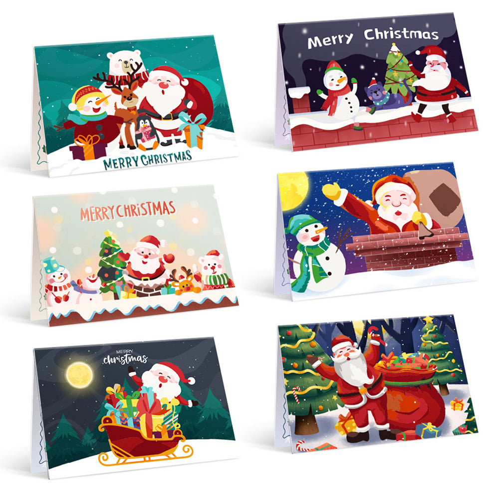 6 Kerstkaarten Schilderen op Nummers | Vrolijk Kerstfeest