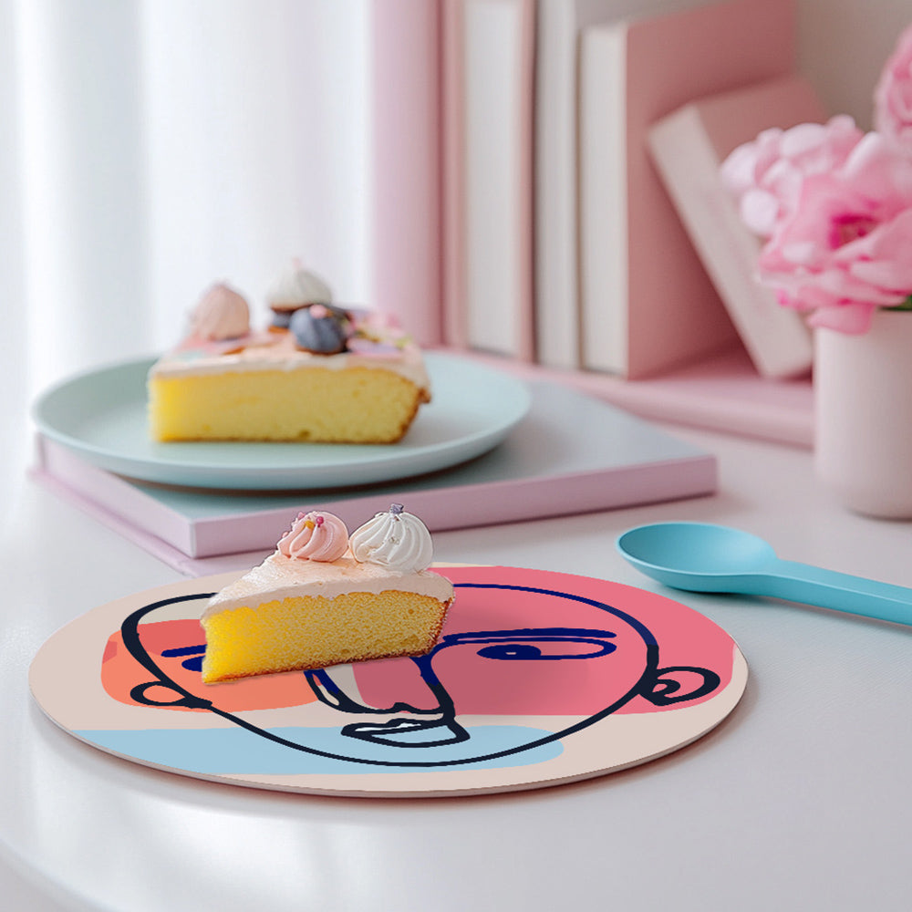 6 Stuks Abstracte Vrouwengezicht Placemats Schilderen op Nummers