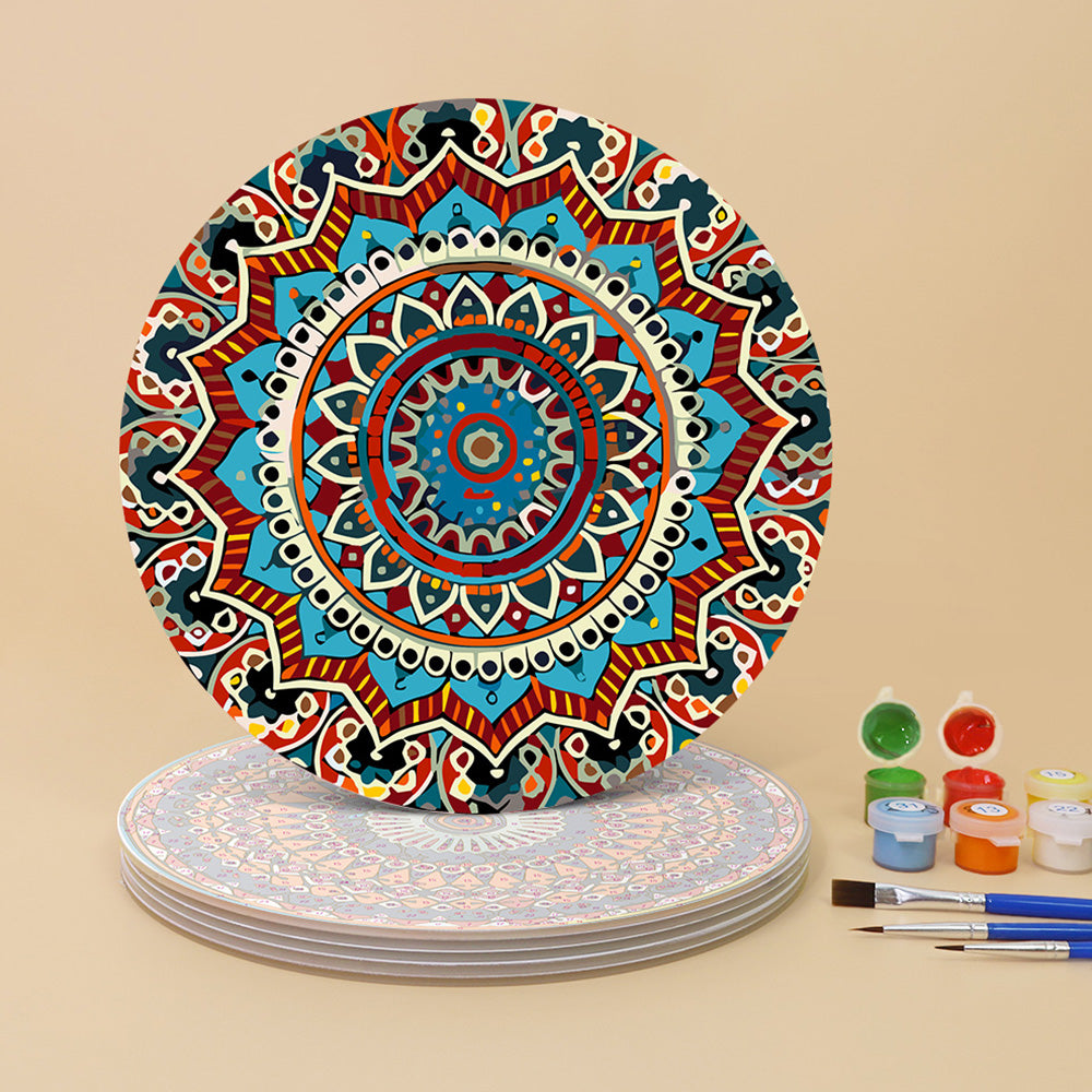 6 Stuks Complexe Mandala Placemats Schilderen op Nummers