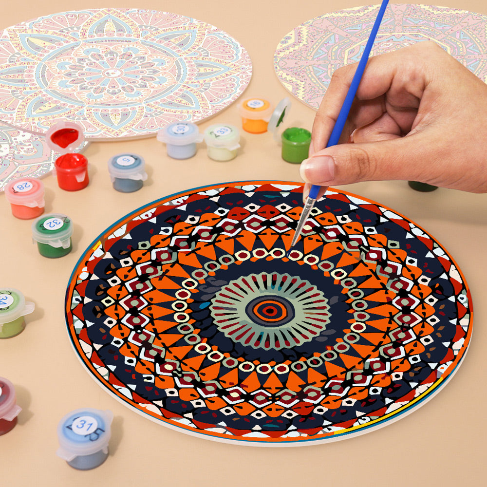 6 Stuks Complexe Mandala Placemats Schilderen op Nummers