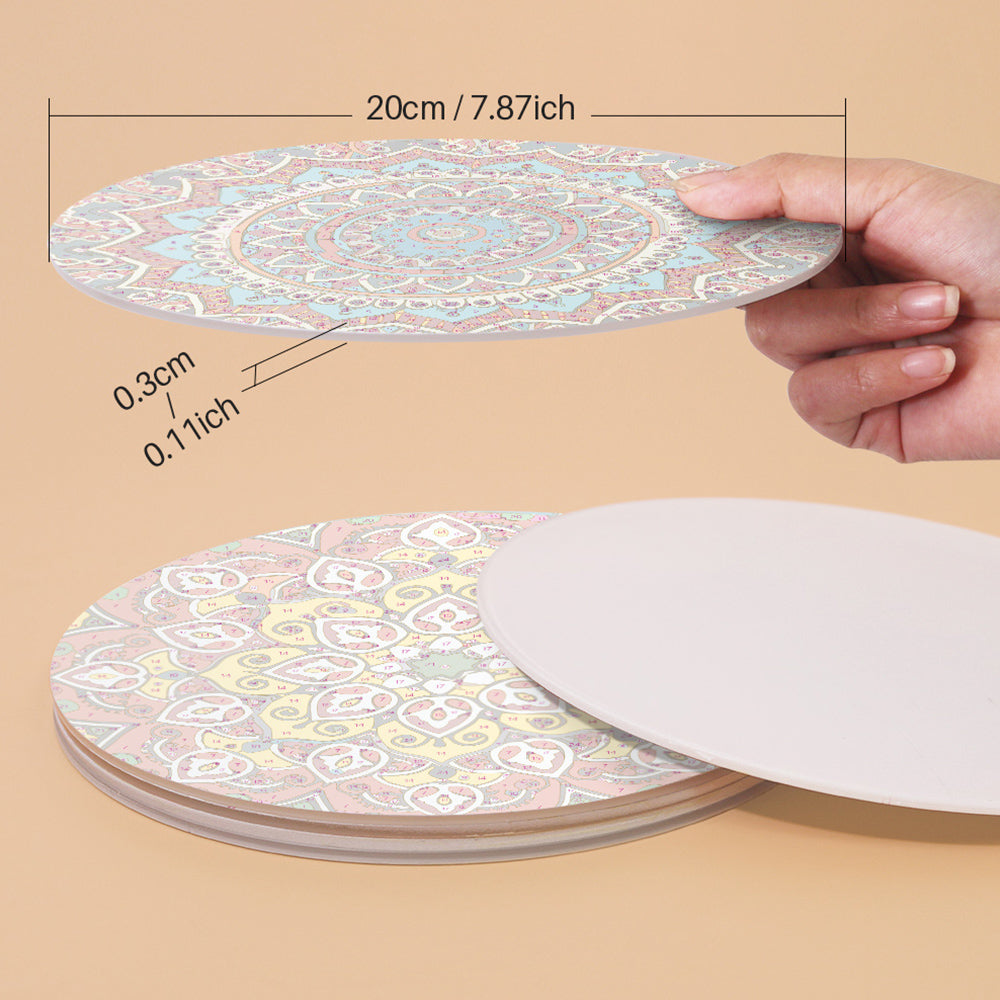 6 Stuks Complexe Mandala Placemats Schilderen op Nummers