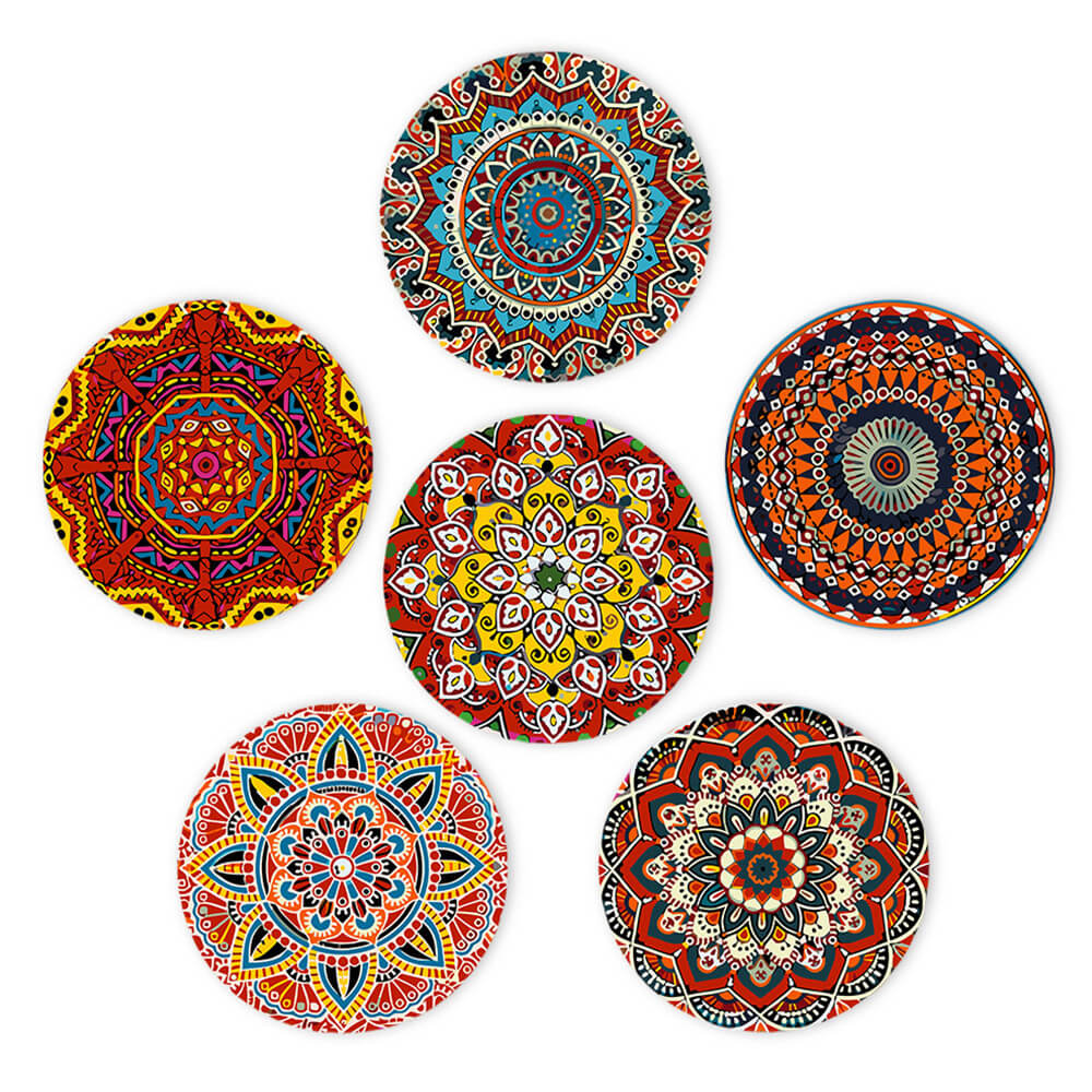 6 Stuks Complexe Mandala Placemats Schilderen op Nummers