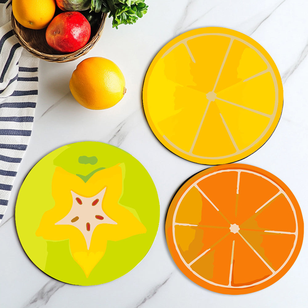 6 Stuks Diverse Vruchten Placemats Schilderen op Nummers