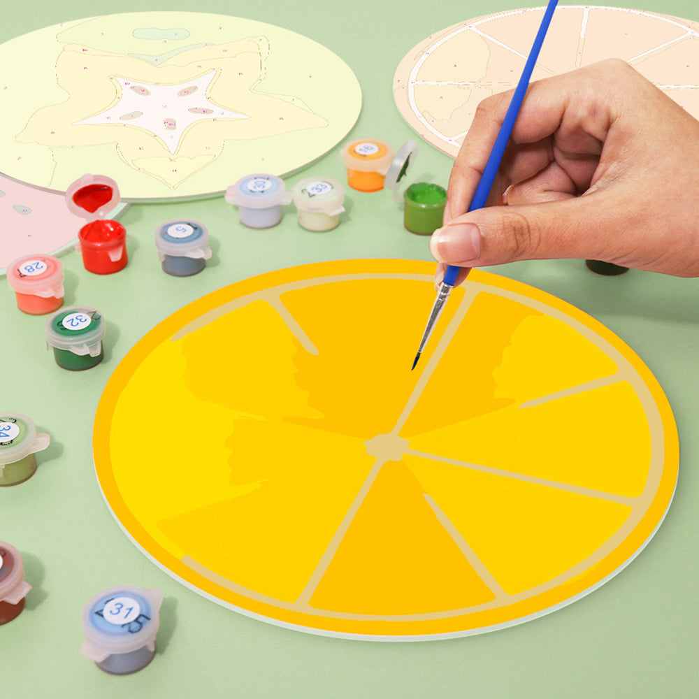 6 Stuks Diverse Vruchten Placemats Schilderen op Nummers