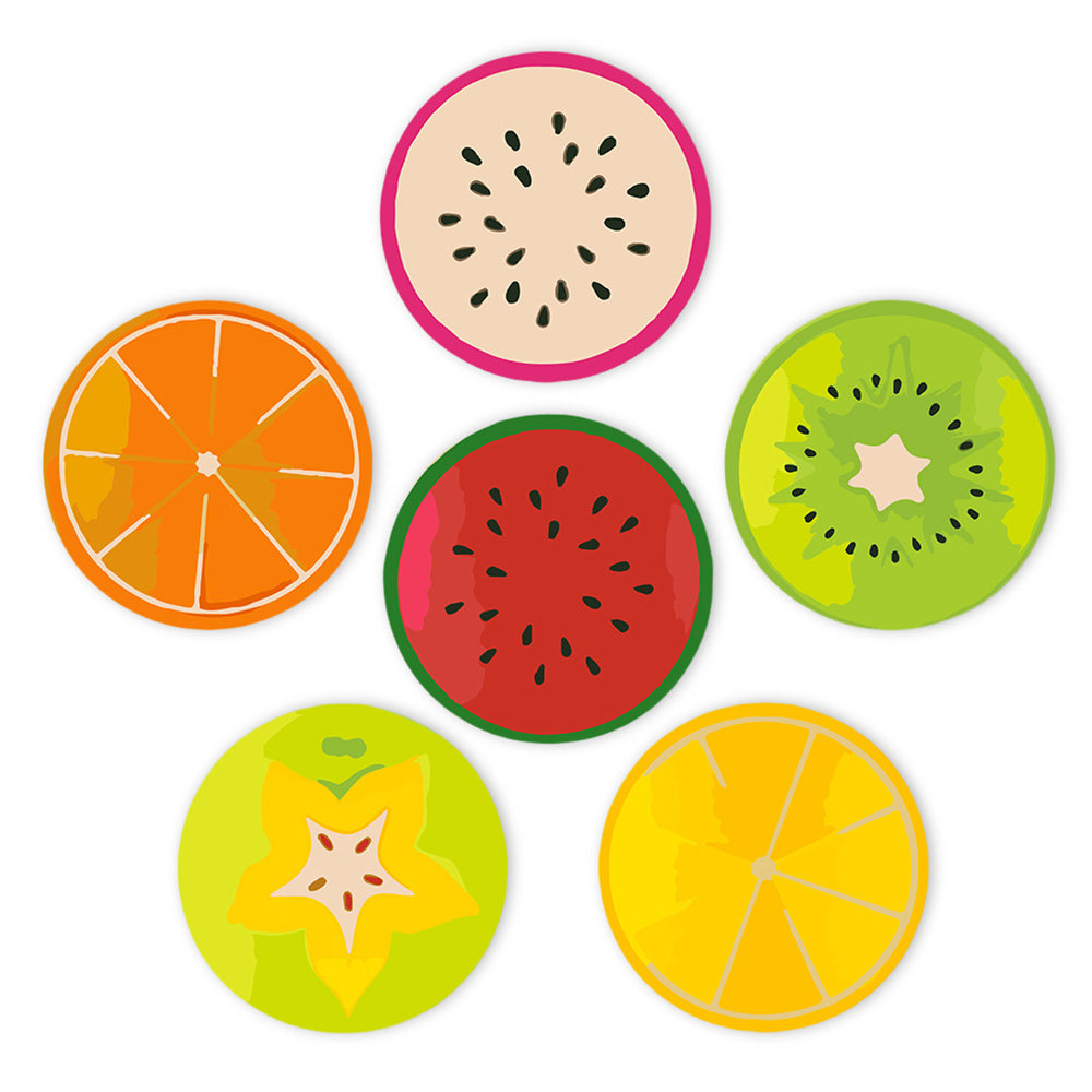 6 Stuks Diverse Vruchten Placemats Schilderen op Nummers