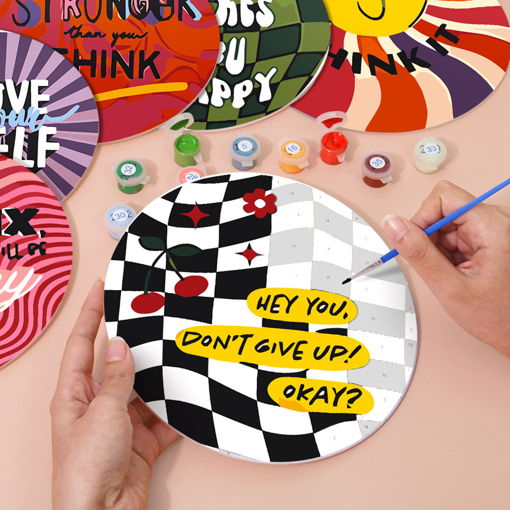 6 Stuks Inspirerende Woorden Placemats Schilderen op Nummers