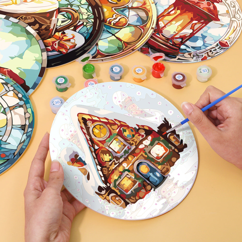 6 Stuks Kerst Peperkoekmannetje Placemats Schilderen op Nummers