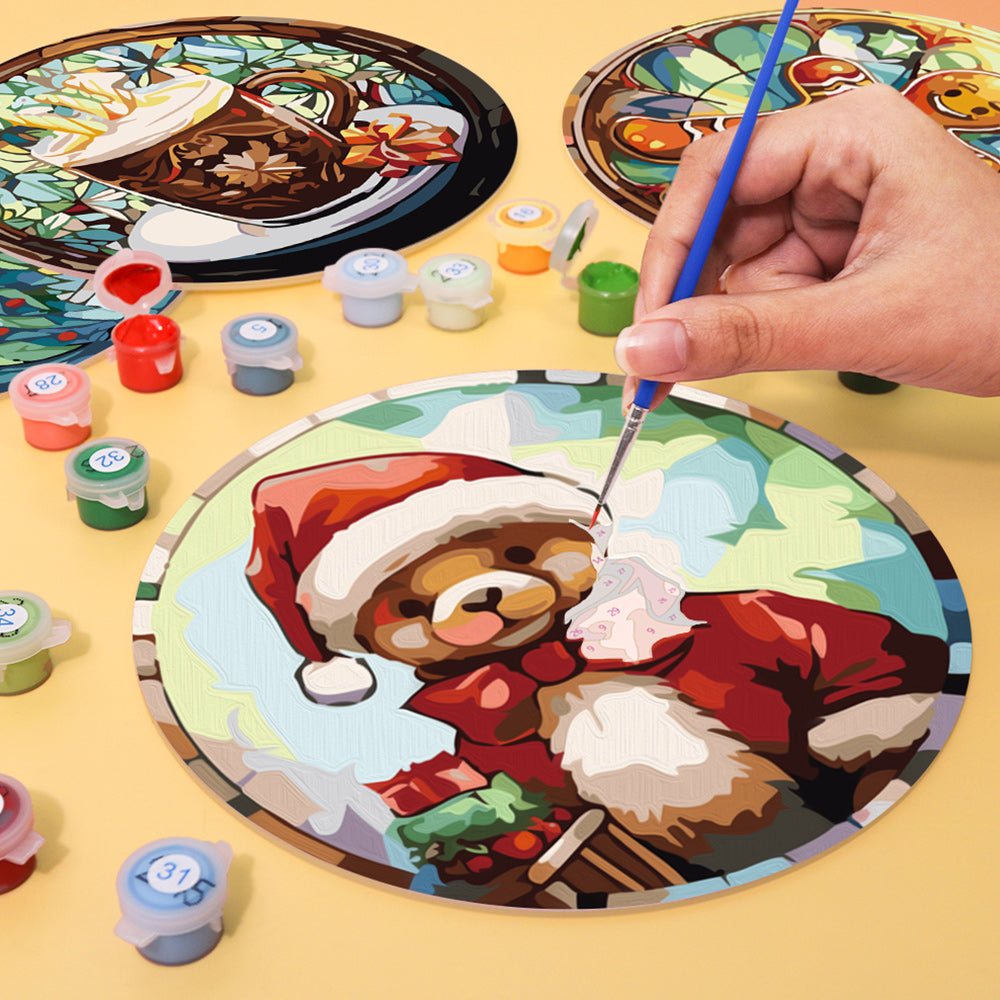 6 Stuks Kerst Peperkoekmannetje Placemats Schilderen op Nummers