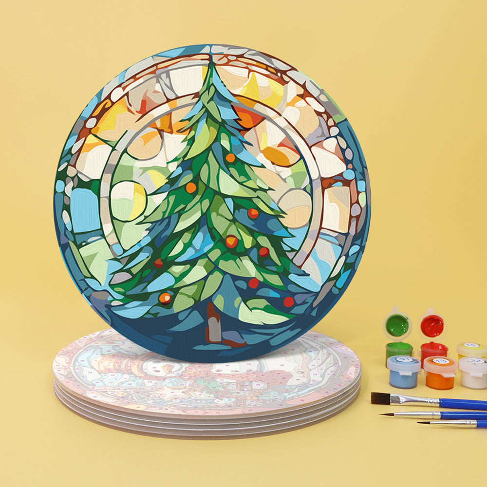6 Stuks Kerstman en Kerstboom Placemats Schilderen op Nummers