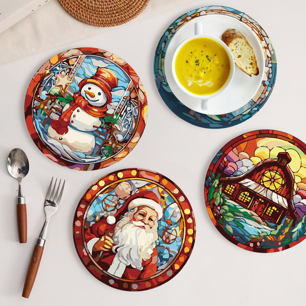 6 Stuks Kerstman en Kerstboom Placemats Schilderen op Nummers