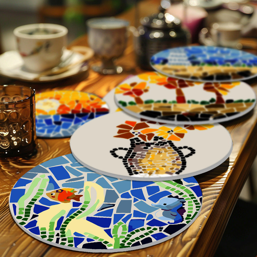 6 Stuks Kleurenblok Herfstlandschap Placemats Schilderen op Nummers