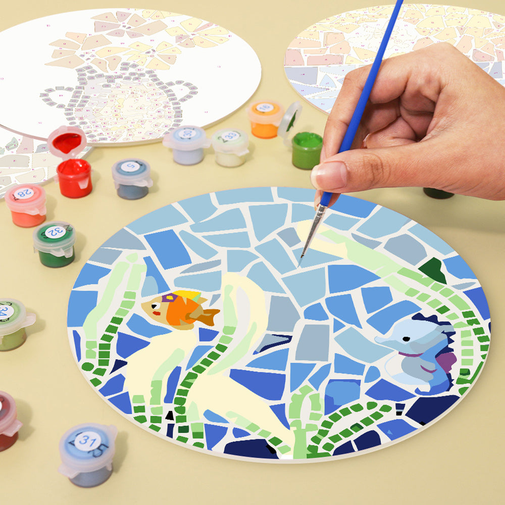 6 Stuks Kleurenblok Herfstlandschap Placemats Schilderen op Nummers