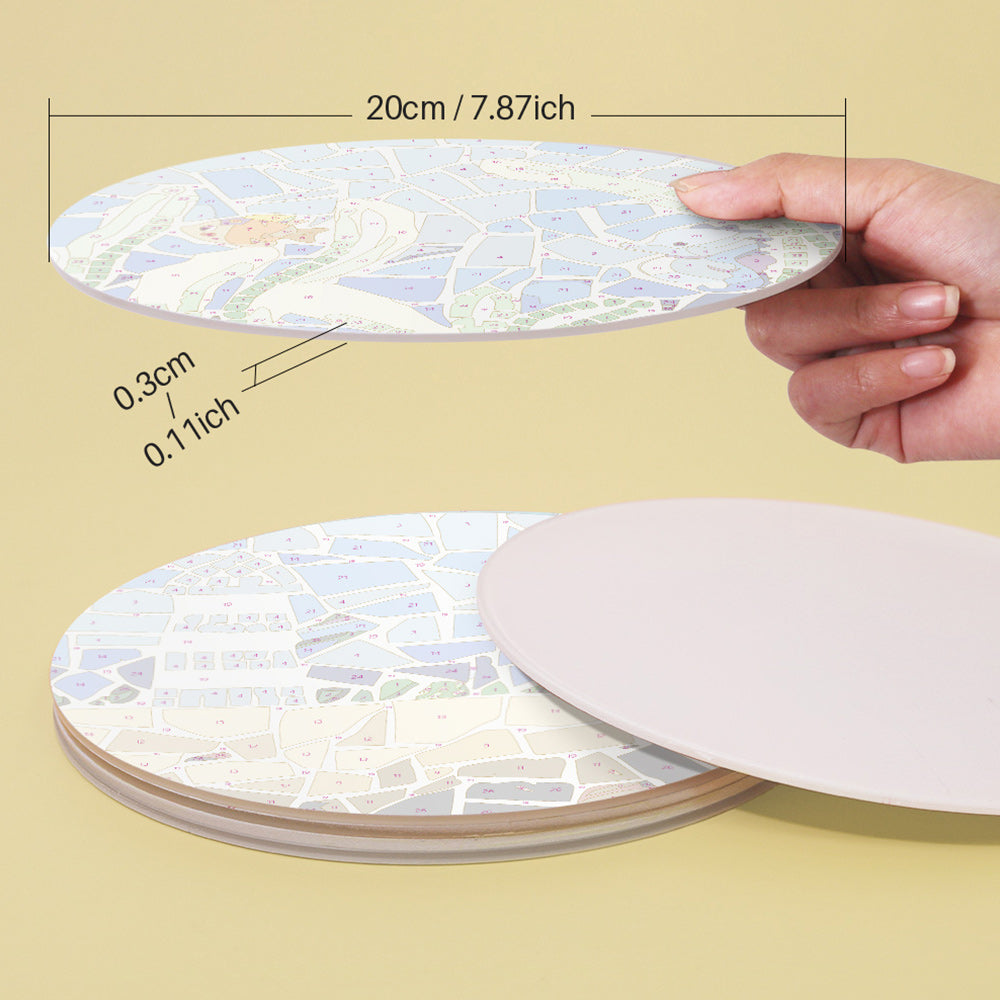 6 Stuks Kleurenblok Herfstlandschap Placemats Schilderen op Nummers