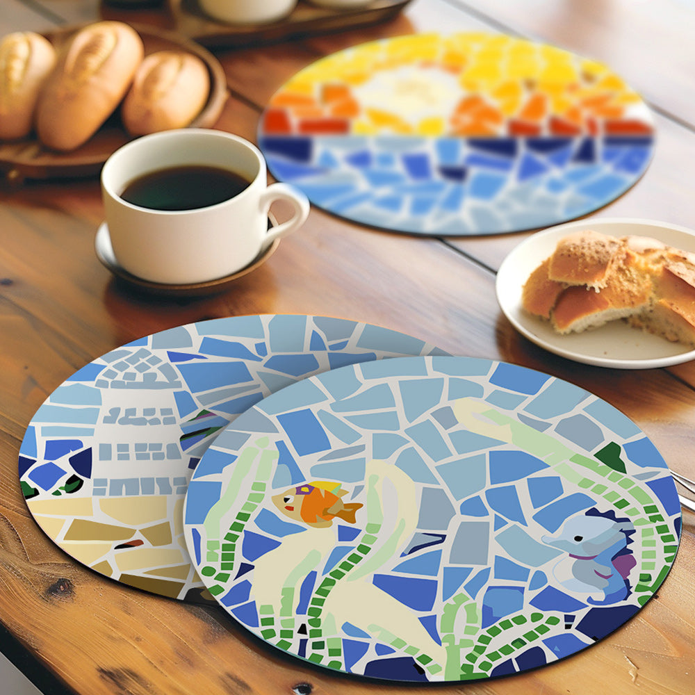 6 Stuks Kleurenblok Herfstlandschap Placemats Schilderen op Nummers
