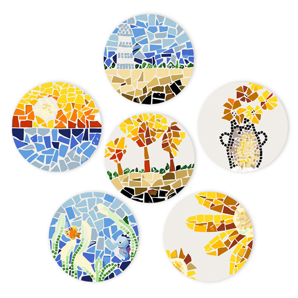 6 Stuks Kleurenblok Herfstlandschap Placemats Schilderen op Nummers