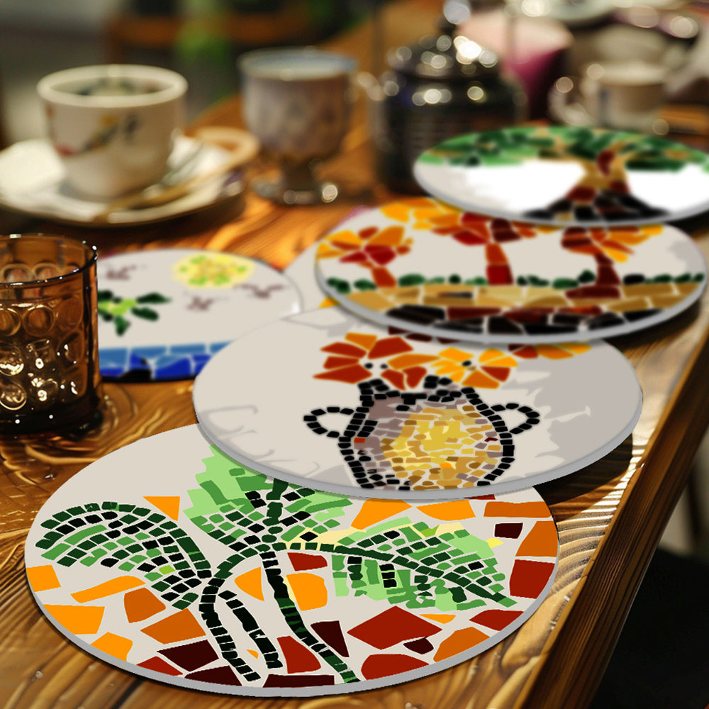 6 Stuks Kleurenblok Herfstplanten Placemats Schilderen op Nummers