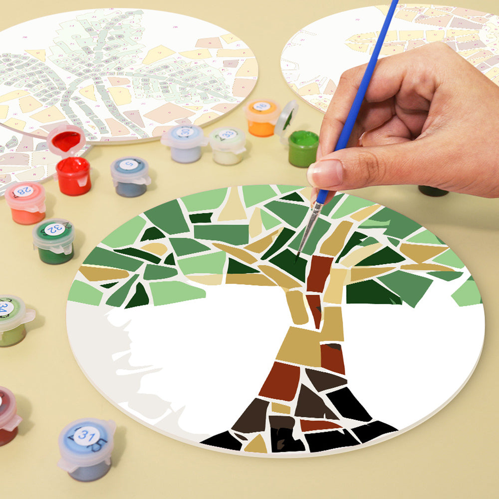 6 Stuks Kleurenblok Herfstplanten Placemats Schilderen op Nummers