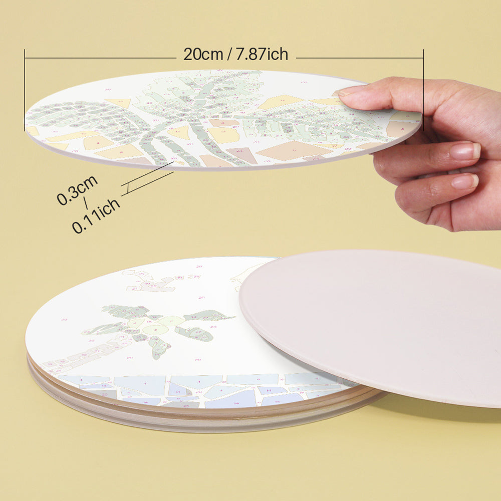 6 Stuks Kleurenblok Herfstplanten Placemats Schilderen op Nummers