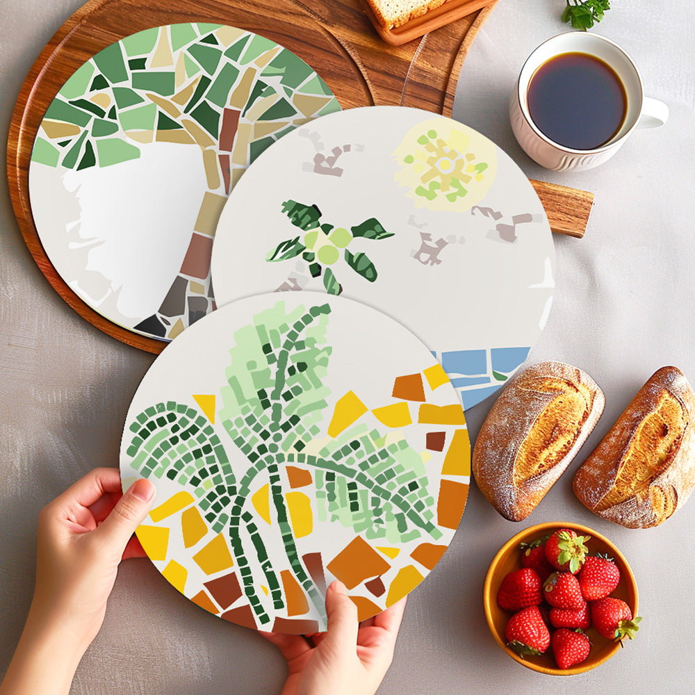6 Stuks Kleurenblok Herfstplanten Placemats Schilderen op Nummers