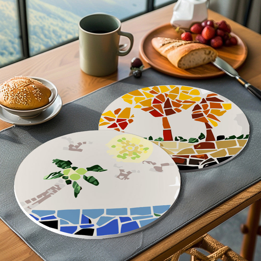 6 Stuks Kleurenblok Herfstplanten Placemats Schilderen op Nummers
