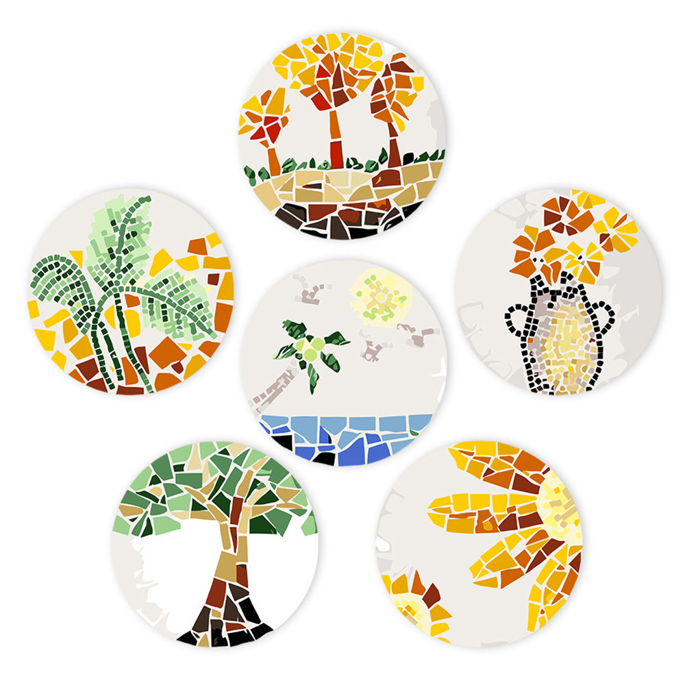 6 Stuks Kleurenblok Herfstplanten Placemats Schilderen op Nummers