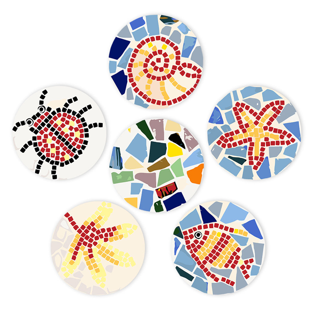 6 Stuks Kleurenblok Insecten Placemats Schilderen op Nummers