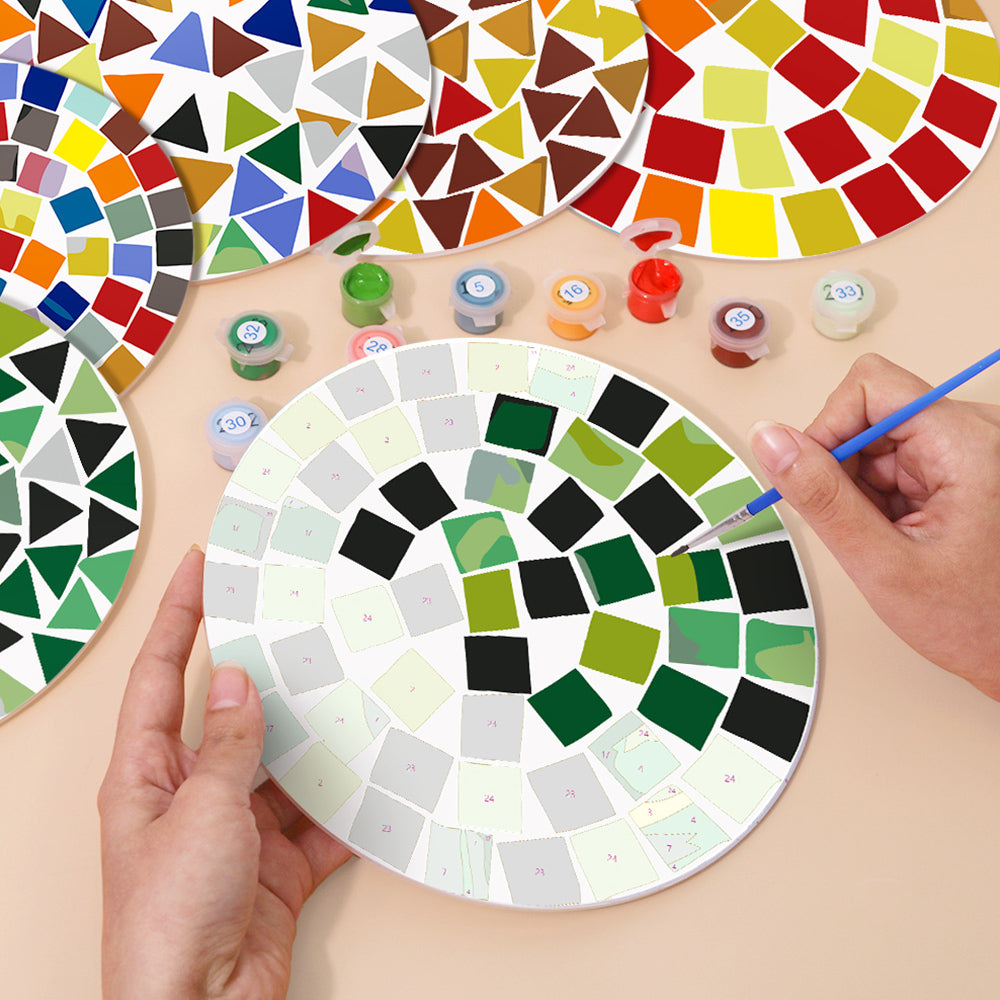 6 Stuks Kleurenblok Mandala Placemats Schilderen op Nummers
