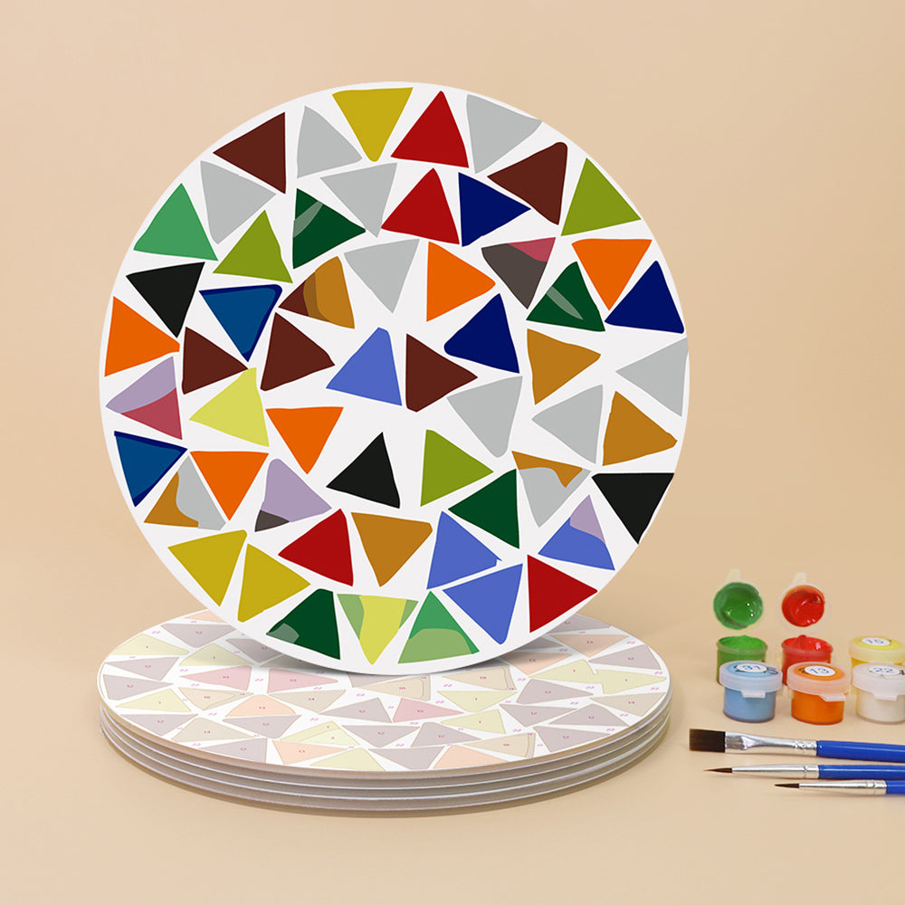 6 Stuks Kleurenblok Mandala Placemats Schilderen op Nummers