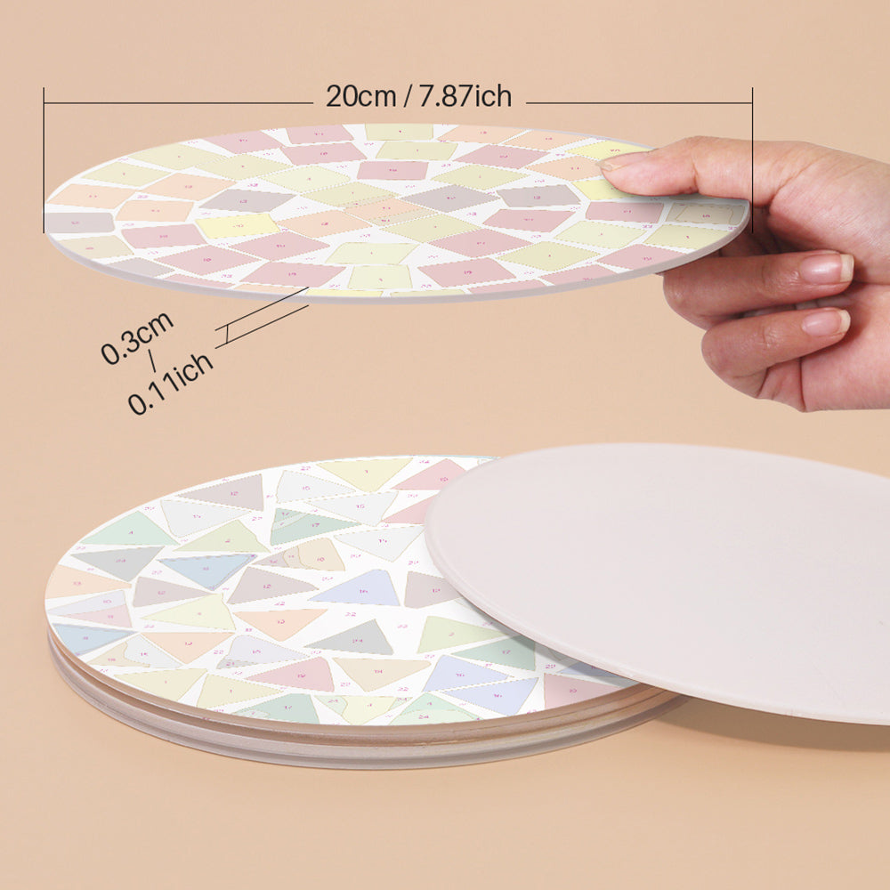 6 Stuks Kleurenblok Mandala Placemats Schilderen op Nummers