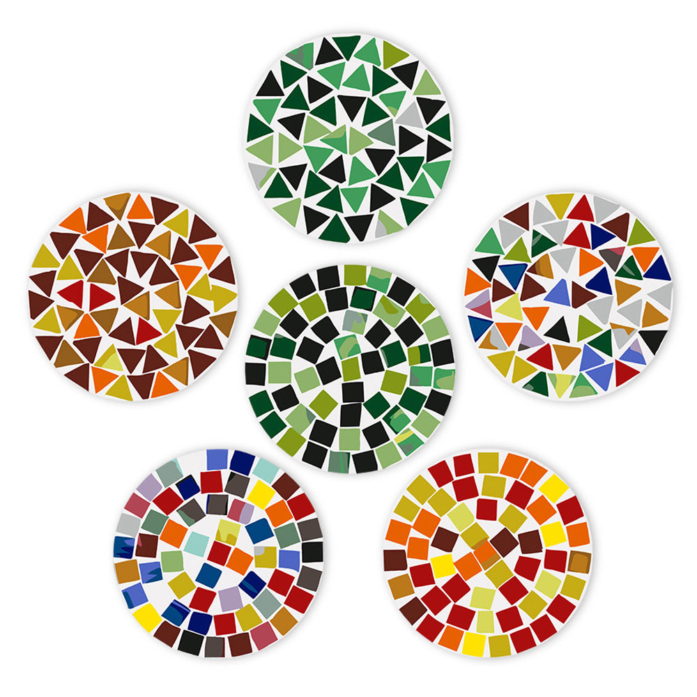 6 Stuks Kleurenblok Mandala Placemats Schilderen op Nummers