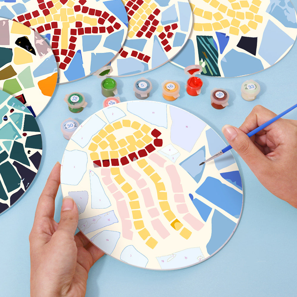 6 Stuks Kleurenblok Zee Dieren Placemats Schilderen op Nummers