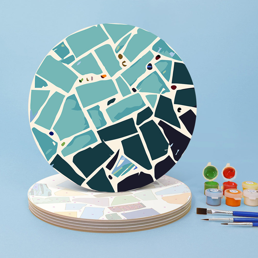 6 Stuks Kleurenblok Zee Dieren Placemats Schilderen op Nummers