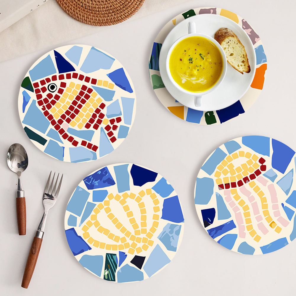 6 Stuks Kleurenblok Zee Dieren Placemats Schilderen op Nummers