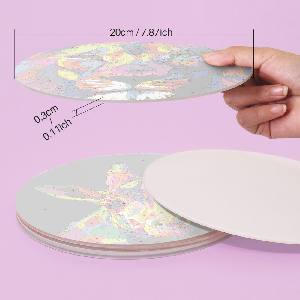 6 Stuks Kleurrijke Dieren Placemats Schilderen op Nummers