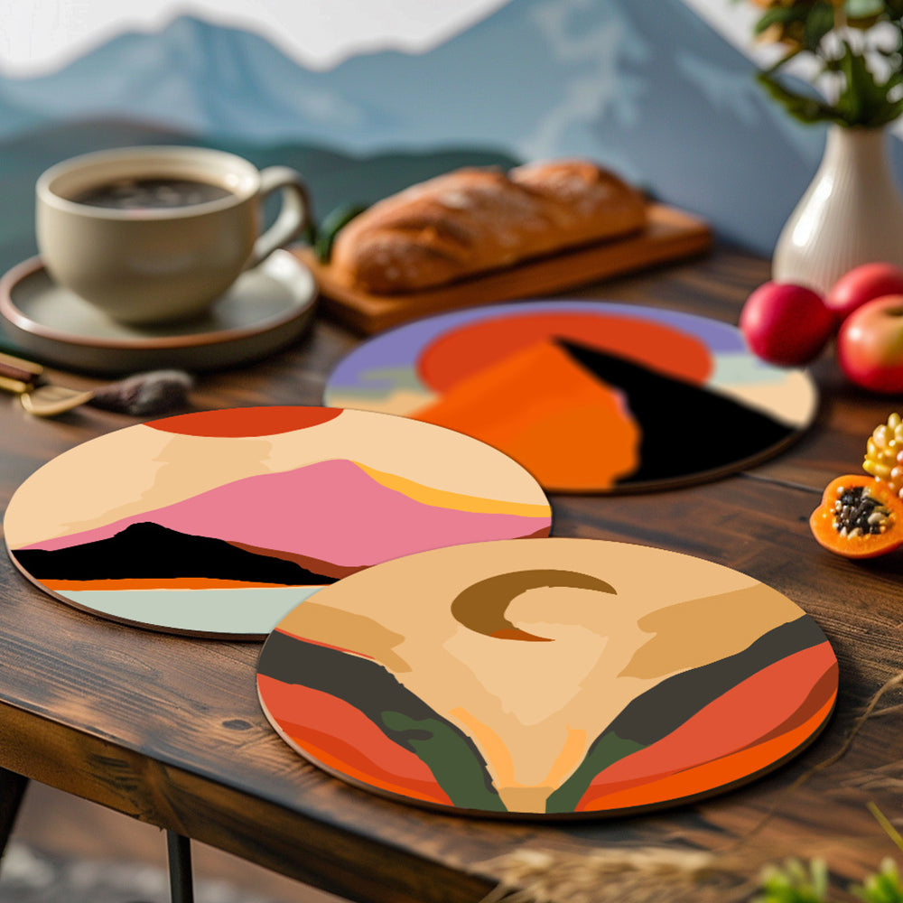 6 Stuks Schemerbergen Placemats Schilderen op Nummers
