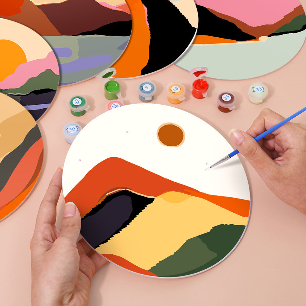 6 Stuks Schemerbergen Placemats Schilderen op Nummers