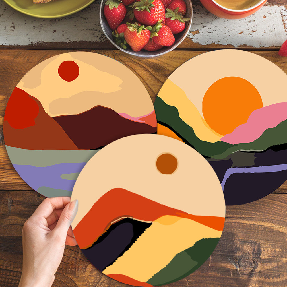 6 Stuks Schemerbergen Placemats Schilderen op Nummers