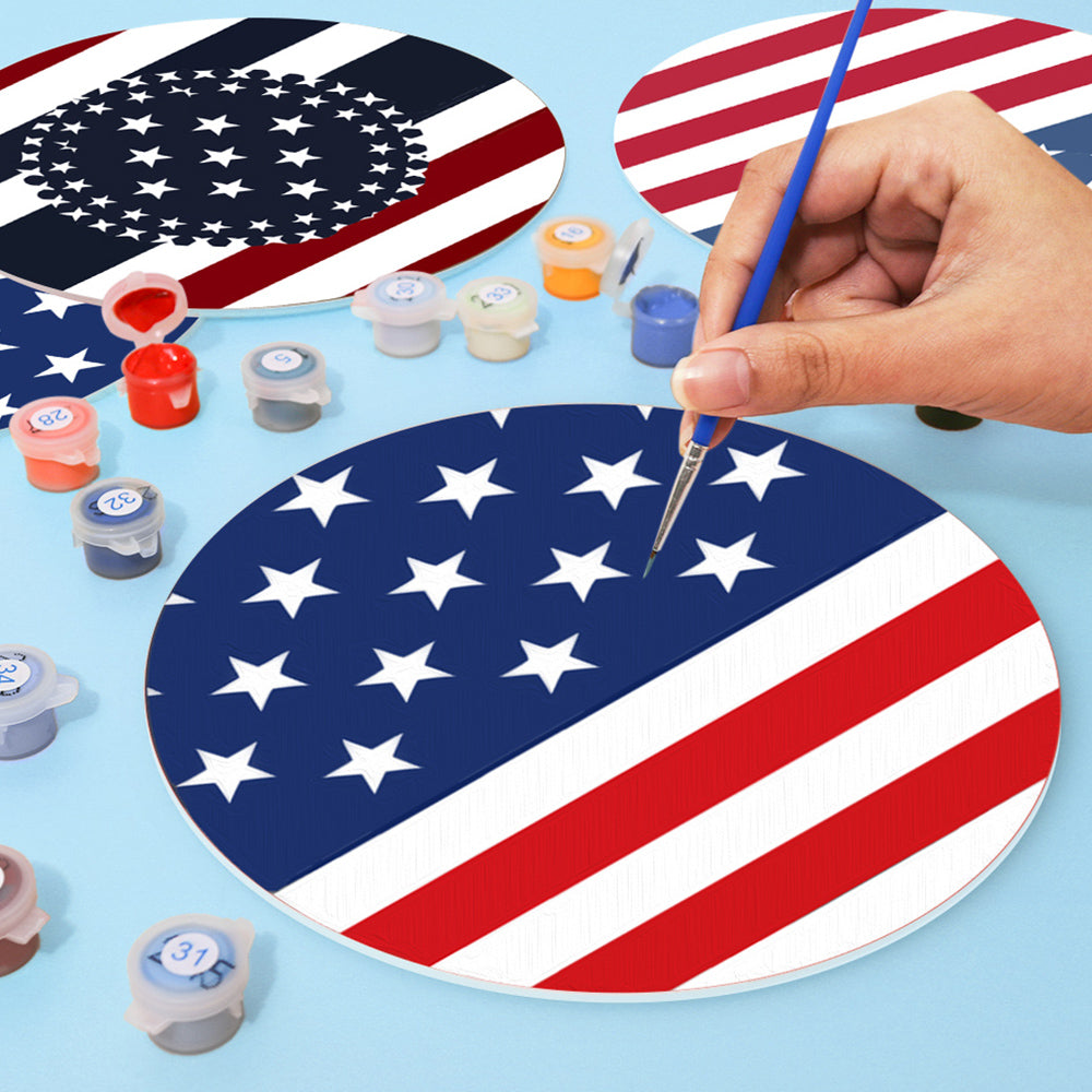 6 Stuks Sterren en Strepen Vlag Placemats Schilderen op Nummers