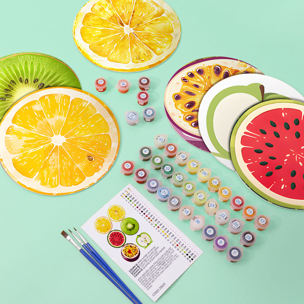 6 Stuks Verse Fruit Placemats Schilderen op Nummers