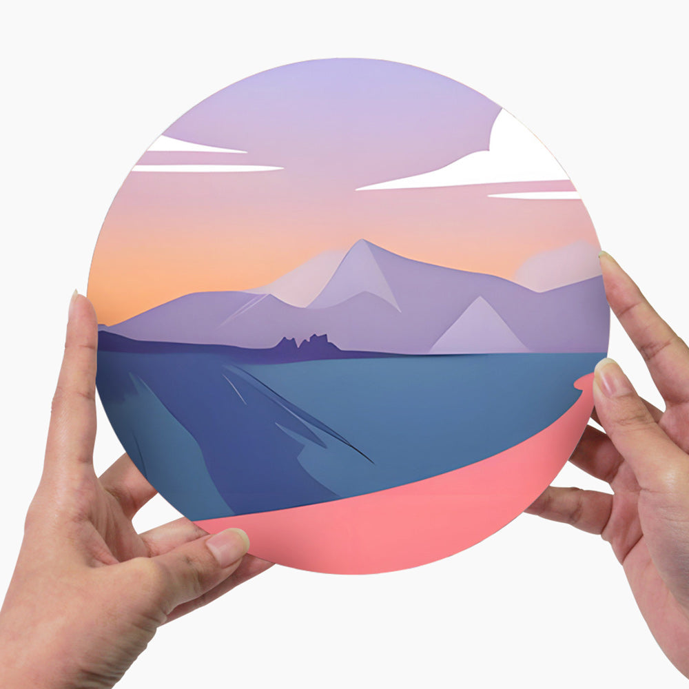 6 Stuks Zonsondergang Bergen Placemats Schilderen op Nummers