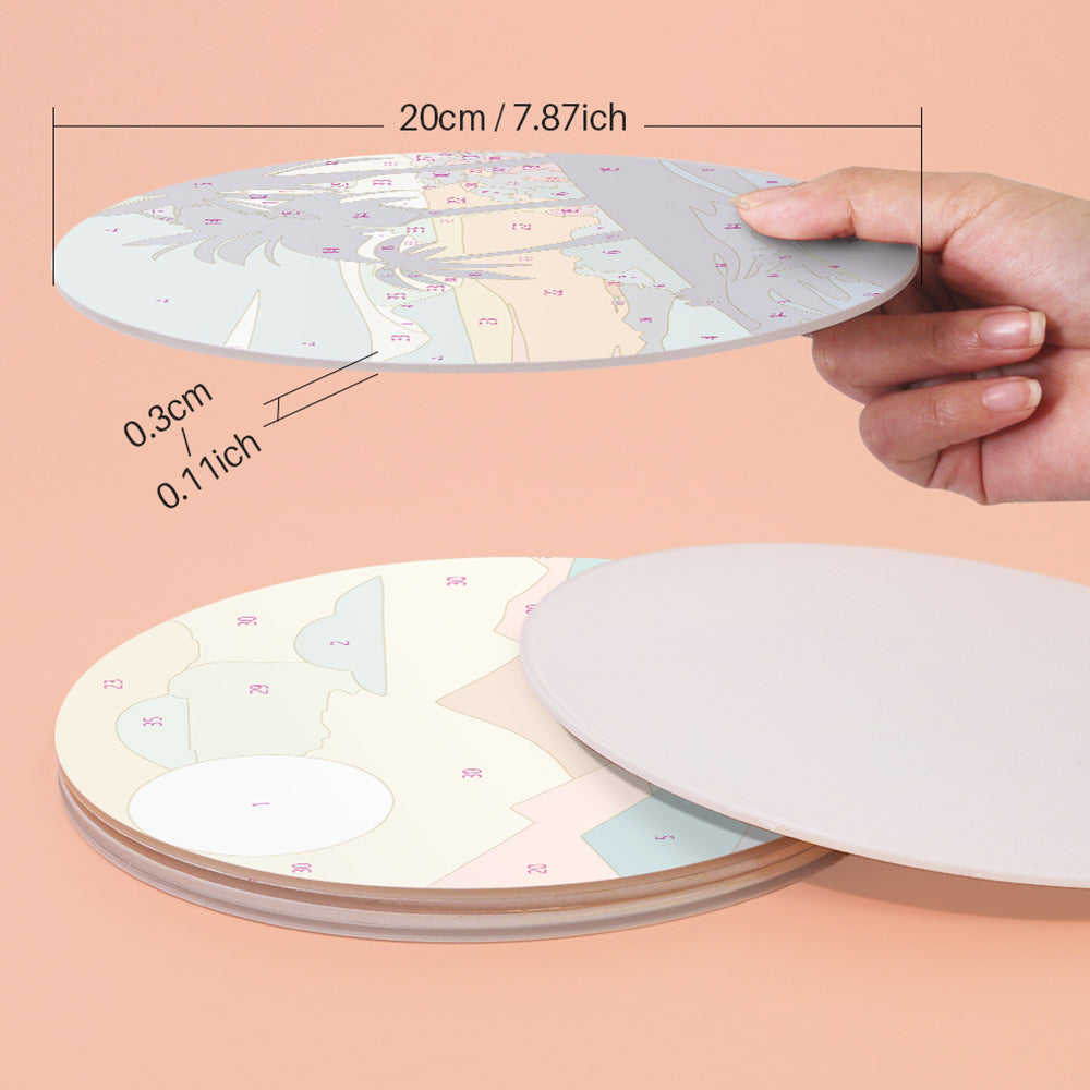6 Stuks Zonsondergang Bergen Placemats Schilderen op Nummers