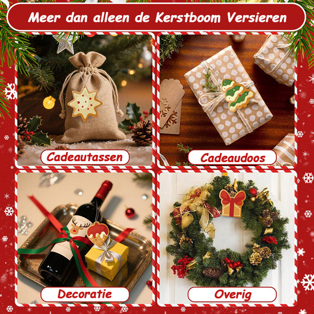 8 Stuks Kerstversiering Schilderen op Nummers | Aardbeientaart en Peperkoekmannetje Set
