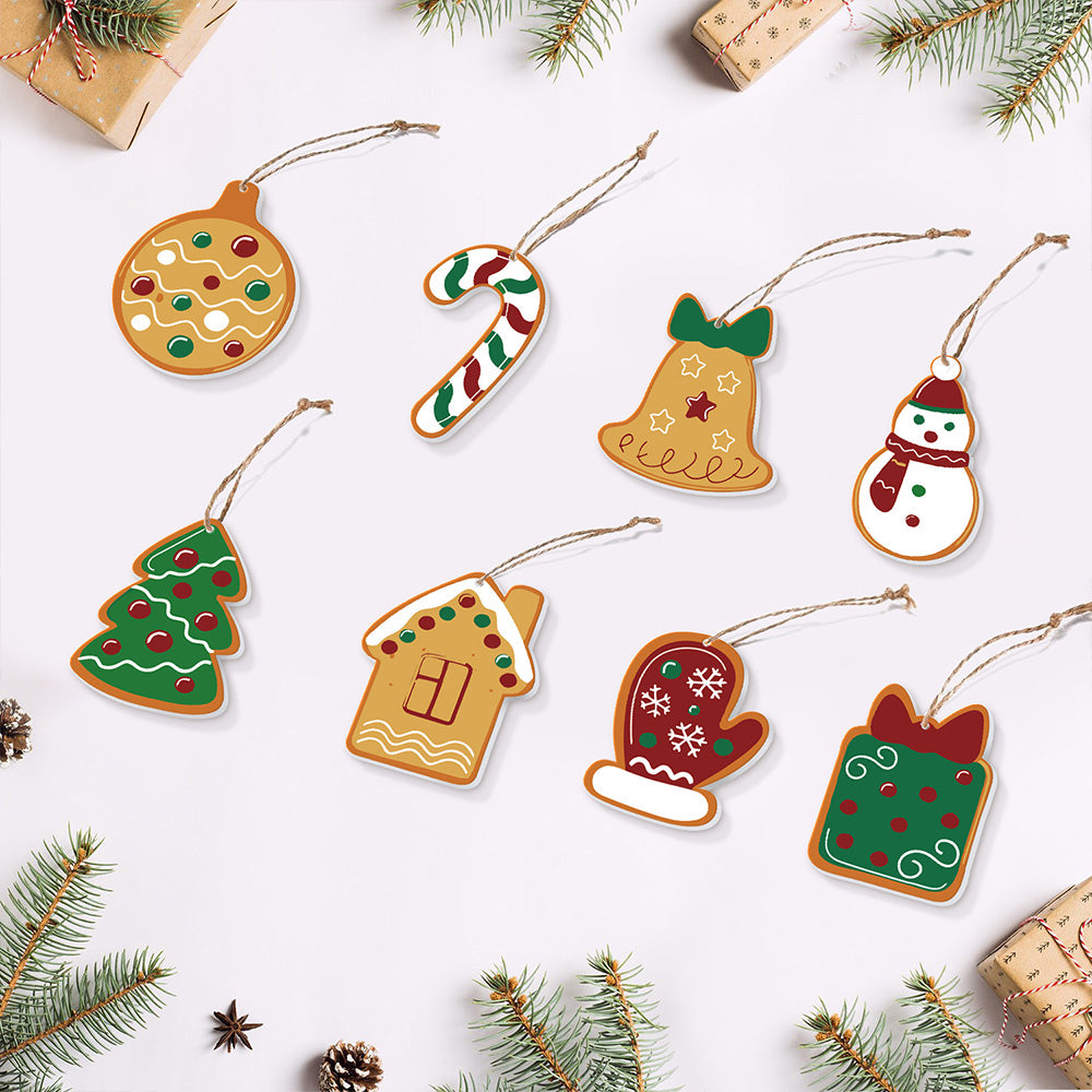 8 Stuks Kerstversiering Schilderen op Nummers | Bellen en Handschoenen Set