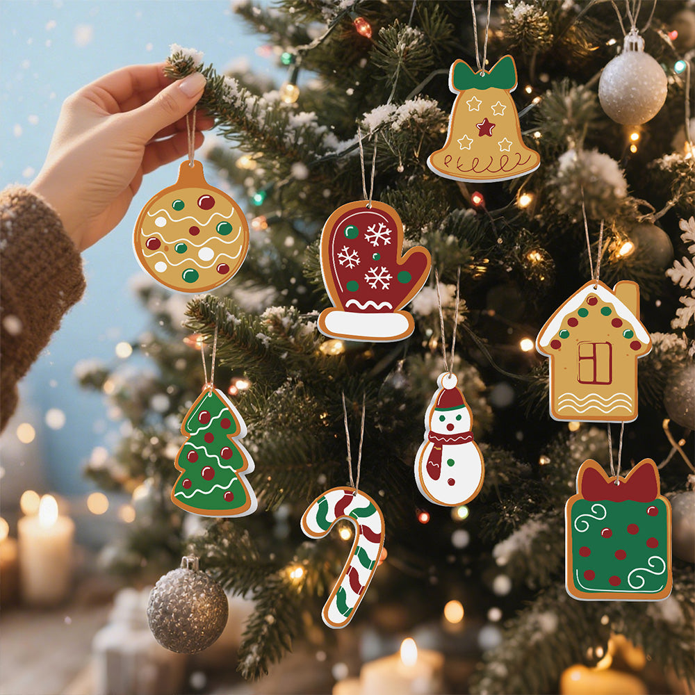 8 Stuks Kerstversiering Schilderen op Nummers | Bellen en Handschoenen Set