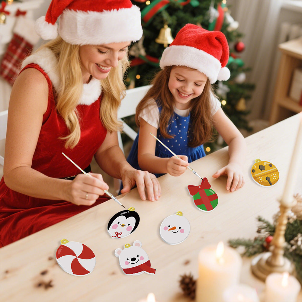 8 Stuks Kerstversiering Schilderen op Nummers | Cadeau en Dieren Set