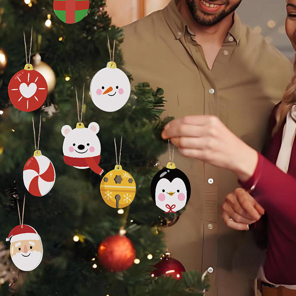 8 Stuks Kerstversiering Schilderen op Nummers | Cadeau en Dieren Set