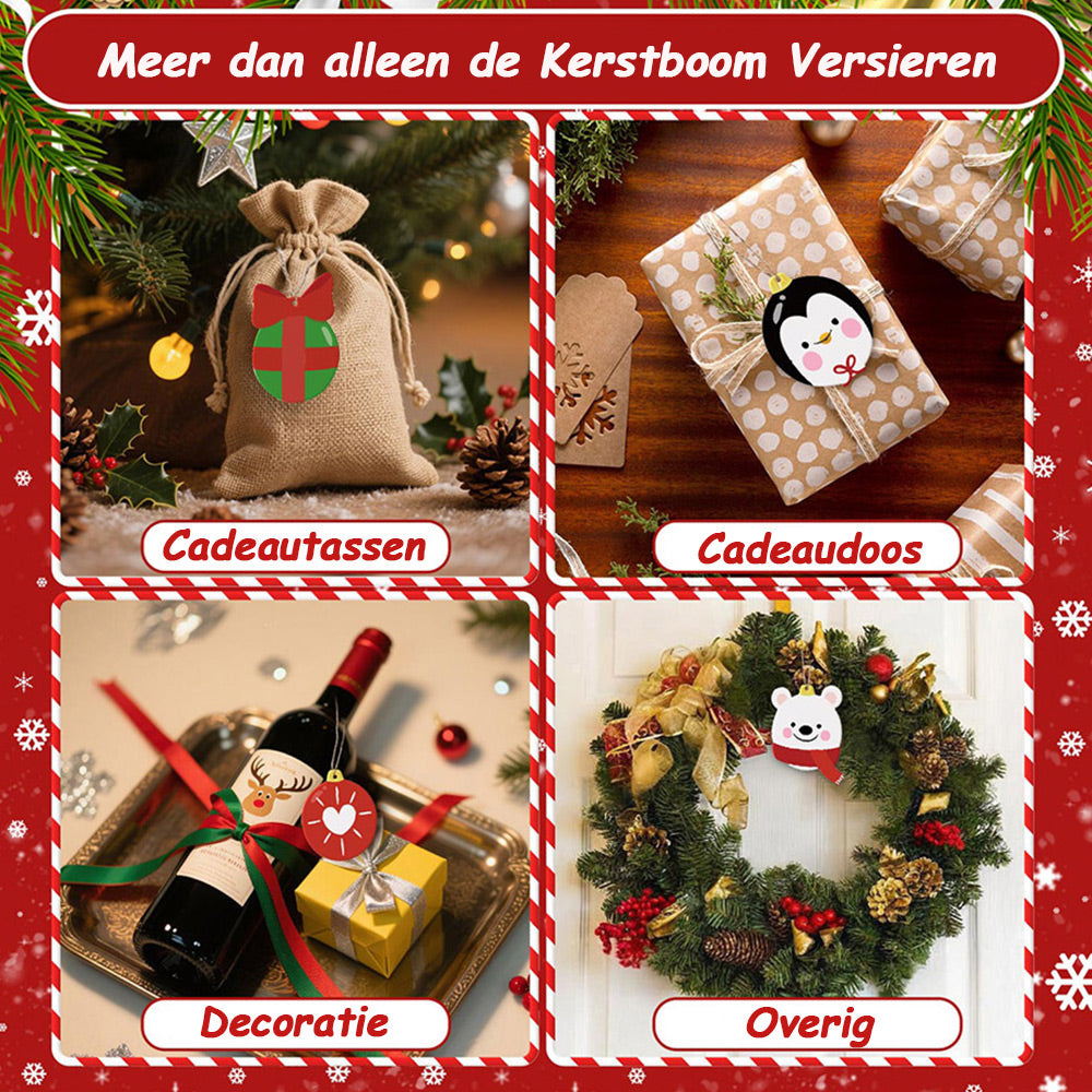 8 Stuks Kerstversiering Schilderen op Nummers | Cadeau en Dieren Set
