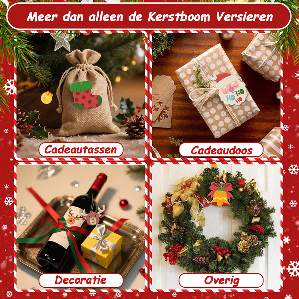 8 Stuks Kerstversiering Schilderen op Nummers | Eland en Pinguïn Set